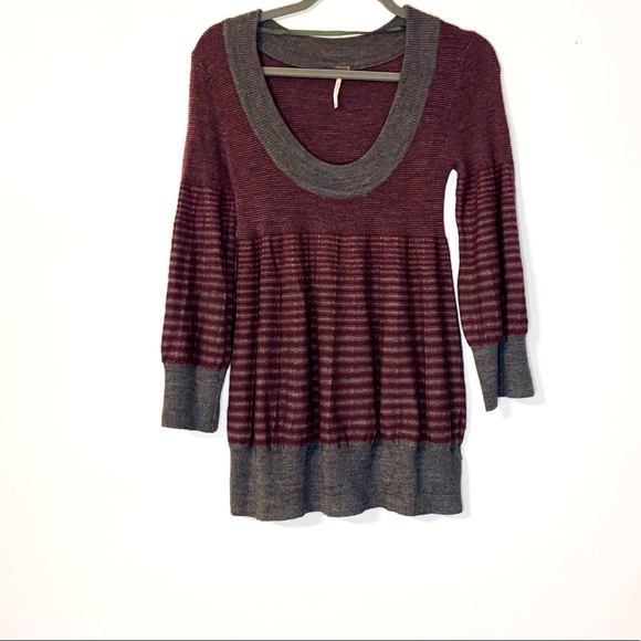 Free People Wool Blend Balloon Sleeve Sweater Sz M - Picture 3 of 13